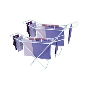 Imagem de Kit 2 Varal de Chão com Abas Retrátil Slim Mor