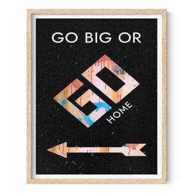 Imagem de Summit Designs Arte de parede Go Big Or Go Home Impressão de motivação geométrica abstrata 28 x 35,5 cm sem moldura, decoração de escritório, inspiração, empreendedor, ousada, arte moderna