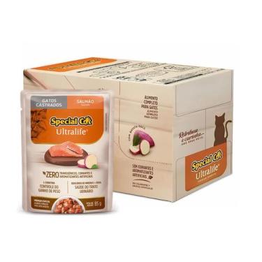 Imagem de Kit 12 Sachês Special Cat Castrado Salmão Ultra Life 85 g