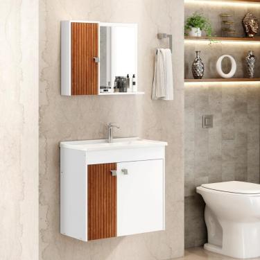 Imagem de Conjunto Banheiro Munique II com Gabinete, Espelheira e Cuba