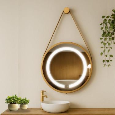 Imagem de Espelho Redondo Iluminado 40cm com Alça Touch 2 Leds com Alça Adnet Re
