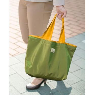 Imagem de Saco de compras de grande capacidade, reutilizável, estampa de flor de animal dobrável, lavável na máquina, adequado para compras, viagens, Verde, Large