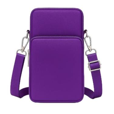 Imagem de Bolsa transversal para celular feminina, bolsa de ombro pequena com vários bolsos, mini carteira para celular, bolsa de compras