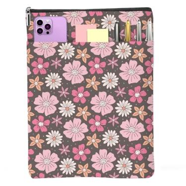 Imagem de Livros de manga de livro floral retrô enseada flores rosa protetor de livro com zíper presentes de aniversário de Natal para mulheres leitoras professora irmã bibliófila presentes livros acessórios de