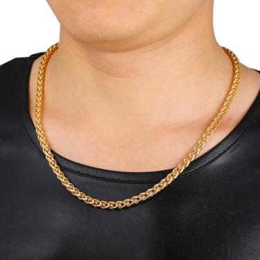 Imagem de Colar masculino de aço inoxidável, corrente de elos cubanos, preto/prata/ouro rosa/ouro, corrente masculina hip hop, joias 46/56/71/76 cm, 18inch, Cobre, Sem Pedra Preciosa
