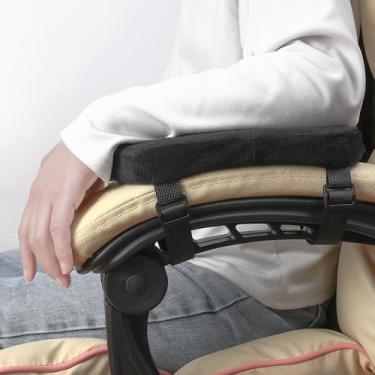 Imagem de Almofadas macias de apoio de braço para cadeiras de escritório com espuma viscoelástica para computador, jogos, mesa, antebraços, alívio de pressão