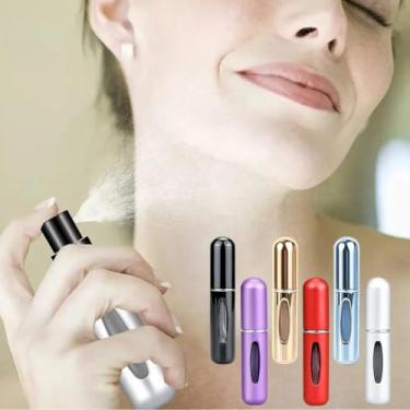 Imagem de 6 frascos atomizador de perfume portátil de 5 ml, mini recarregável, vazio, frasco atomizador de perfume recarregável, estojo de bomba de perfume em spray para viagens e saídas