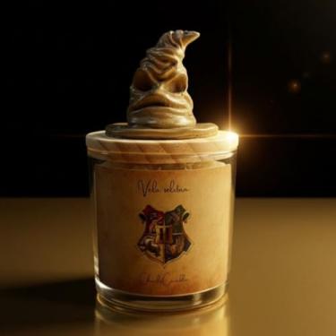Imagem de Vela aromática Lufa-Lufa – Coleção Harry Potter - 180g - Aroma Mousse de Avelã | Acompanha Mini Vela