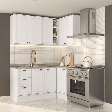 Imagem de Armário De Cozinha Completa C Balcão Milla Whisper Carraro Branco