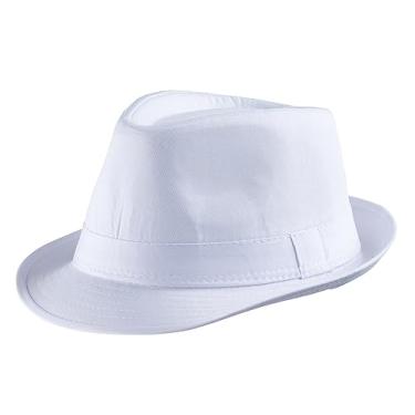 Imagem de Dress Up America Chapéu Fedora - Fedora preto para homens e mulheres - Chapéu de fantasia Trilby para adultos - Disponível em preto e branco