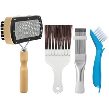 Imagem de Conjunto de 4 escovas de limpeza de bobina AC, escova de barbatana de limpeza de bobina para unidade AC, limpador de bobina condensadora de ar condicionado, limpador de bobina de evaporador