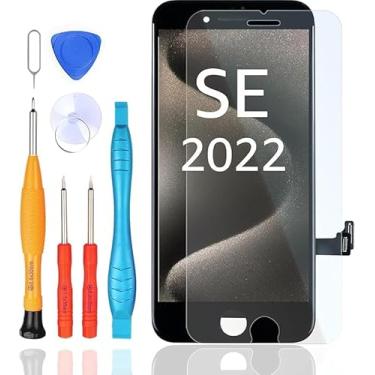 Imagem de LL TRADER Substituição de tela para iPhone SE 2022 (SE3) 11.9 cm LCD Retina FHD Display COF Touch Screen Digitalizador com kits de ferramentas de reparo, fita impermeável, protetor de tela