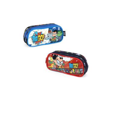 Imagem de Estojo Escolar Duplo Infantil Teen Titans Go! Luxcel EI41254TG