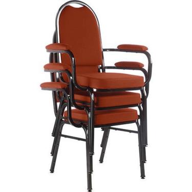 Imagem de Kit com 3 Cadeiras para Auditório Linha Hotel Vermelho