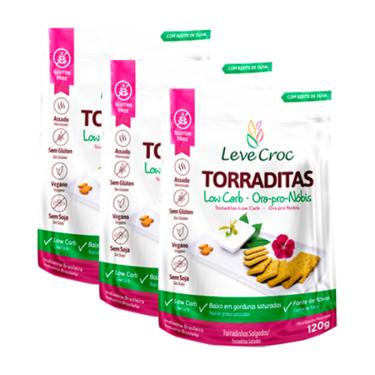 Imagem de Kit 3X: Torraditas Ora Pro Nobis Low Carb Leve Crock 120g