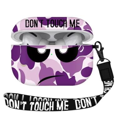 Imagem de Capa compatível com Airpods Pro 3 (2025), Don't Touch Me para Airpods Pro 3ª geração, capa com cordão de silicone macio, linda capa à prova de choque para mulheres e homens, preta
