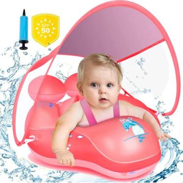 Imagem de Bóia de piscina para crianças TAIMEI com proteção solar UPF50+ vermelh