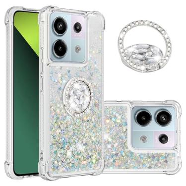 Imagem de Dinglijia Capa de ajuste fino para Redmi Note 13 Pro 5G, capa para Xiaomi Poco X6 5G, capa de proteção de silicone com efeito areia movediça líquido com glitter para Xiaomi Poco X6 5G/Redmi Note 13