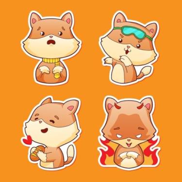 Imagem de Adesivo de Animais Para Quarto Infantil Decorativo Papel de Parede Kawaii Coleção 23 30x30cm