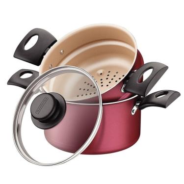 Imagem de Panela Cuscuzeira 16 Cm Antiaderente 1,80 Litros Tramontina Turim