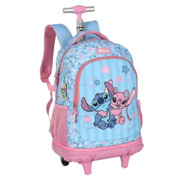 Imagem de Mochila Escolar com Rodinhas Stitch e Angel – Disney Luxcel