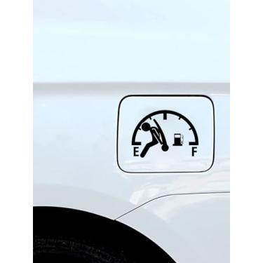 Imagem de Adesivo de tanque de gasolina engraçado, adesivos de carro engraçados para homens, adesivos exclusivos de tanque de gasolina para carro com medidor de combustível e desenho animado - preto