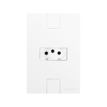 Imagem de Tomada 20A 250V 2P+T Branca Modular de Embutir Pluzie