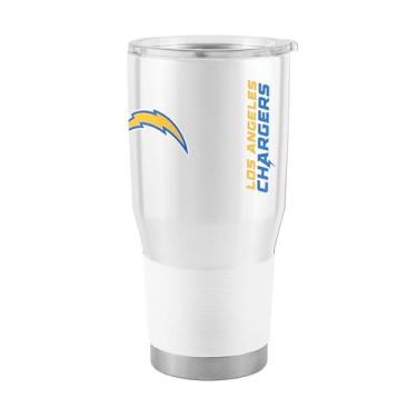 Imagem de Team Fan Apparel Copo NFL 850.5 g Gameday de aço inoxidável, isolado para quente e frio, tampa deslizante, aderência de silicone, oficialmente licenciado (Los Angeles Chargers - branco)