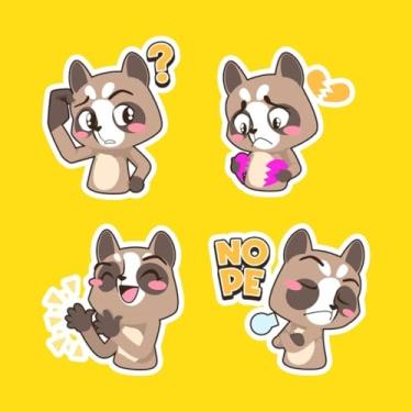 Imagem de Adesivo Infantil Kawaii com Guaxinim para Quarto, Cadernos e Parede Decorativo Charmoso 40x40cm