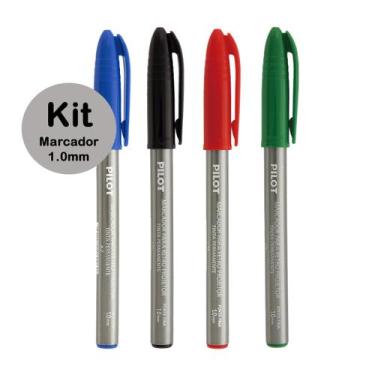 Imagem de Kit Canetas Marcador Permanente Retroprojetor 4 Cores Pilot 1.0mm Idea