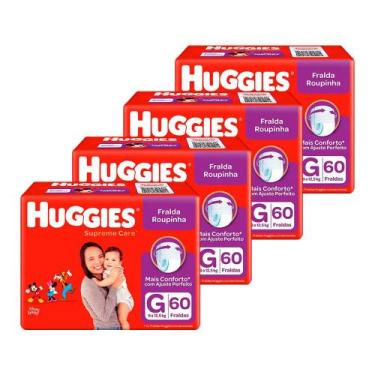 Imagem de Kit Fralda Huggies Roupinha Supreme Care G 240 Unidades