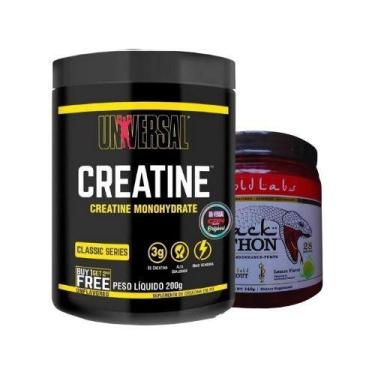 Imagem de Creatina Universal 200g + Pré Treino Black Python - NoBrand, Pré trein