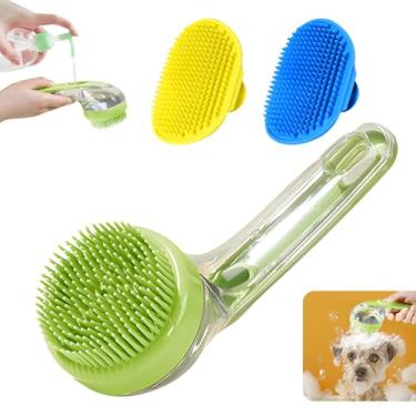 Imagem de Peehss Escova De Banho Para Cães 3 Peças, Esfregão Para Cães Para Banho, Escova De Xampu Para Cães, Máquina De Fazer Bolhas, Lavador De Patas Para Cães, Escova De Massagem Para Banho De Animais De E