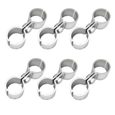 Imagem de 6 braçadeiras de painel de cerca de elo de corrente de 1-5/20.3 cm, braçadeiras de canil para tubo OD de 1-5/8" (42 mm), aço galvanizado, para moldura de painel de tubo redondo, parafusos e porcas