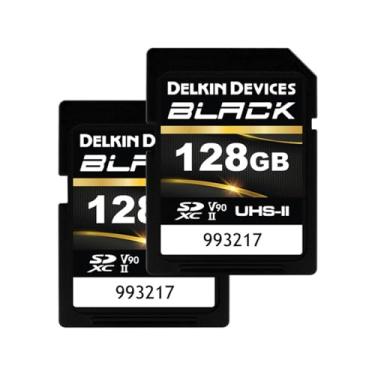 Imagem de Delkin Devices Cartões de memória SDXC UHS-II pretos de 128 GB - leitura de até 300 MB/s, gravação de 250 MB/s, vídeo 8K e 4K, 3 vezes mais forte, impermeável, à prova de choque, cartão SD