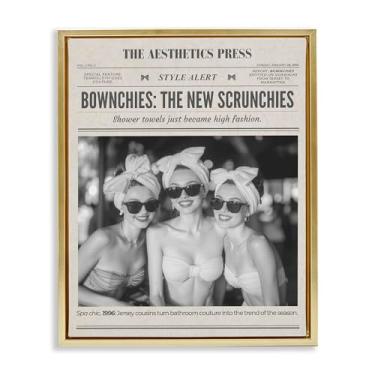 Imagem de Stupell Industries The Aesthetics Press Magazine arte de parede em tela flutuante marrom emoldurada, design por A Barefoot Stylist, 80 x 63 cm