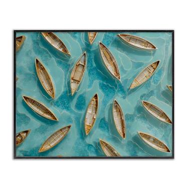 Imagem de Stupell Industries Harmonious Canoas on Water White Framed Giclee Art, design por Franklyn Gregory, 40,6 x 50,8 cm