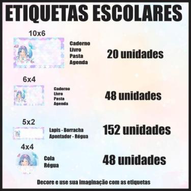 Imagem de Etiqueta Adesiva Escolar em Vinil Tema Personagem Diversos - Dekal Dec