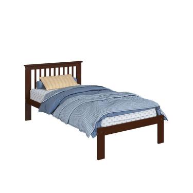 Imagem de Cama De Solteiro Júlia De Madeira Maciça Com Lastro Walnut