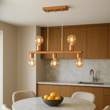 Imagem de Luminária de Teto Lustre Pendente Tugson 5 Lâmpadas Industrial (Estilo Jabuticaba) (Rose Gold)