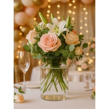 Imagem de Vaso Cilíndrico Tubo Acrílico 2,75L Decoração Festa Flores