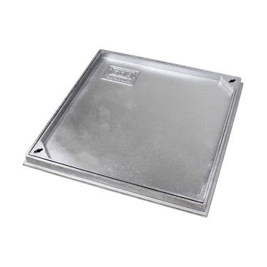 Imagem de Tampa Tampão Chão Alumínio Fundido Simples Rebaixado 50X50Cm