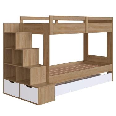 Imagem de Treliche Infantil Com Escada E Nichos Infix C06 Aveiro-branco - Mpozenato