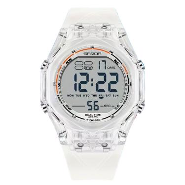 Imagem de Relógio Masculino De Design De Moda Marca Sanda Digital Branco