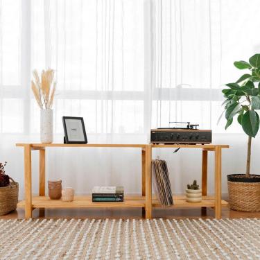 Imagem de Rack Laguna 150cm 2 Prat 52,6ax150lx42p Em Madeira Cor Mel