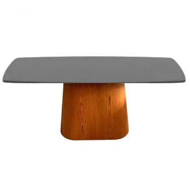 Imagem de Mesa De Jantar Retangular 220x120 Cm Oval Em Madeira Preto
