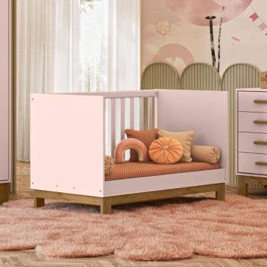 Imagem de Berço Mini Cama Encanto Slim Rosa Acetinado
