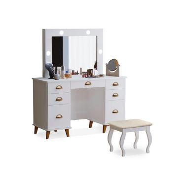 Imagem de Penteadeira Feminina Com Assento Tucson Branco