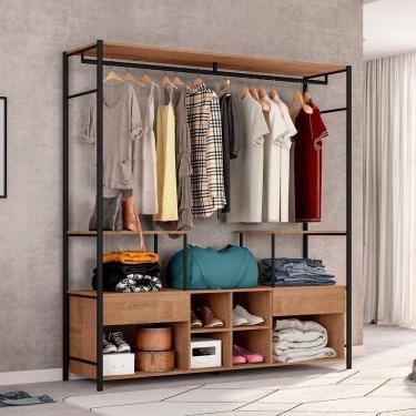 Imagem de Guarda Roupa Industrial Com 1 Porta Adelaide Preto Demolição