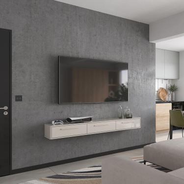 Imagem de Rack Suspenso Bali 1.80 Cm Sala De Estar-quarto - Lukaliam Móveis - Off White Perolizado